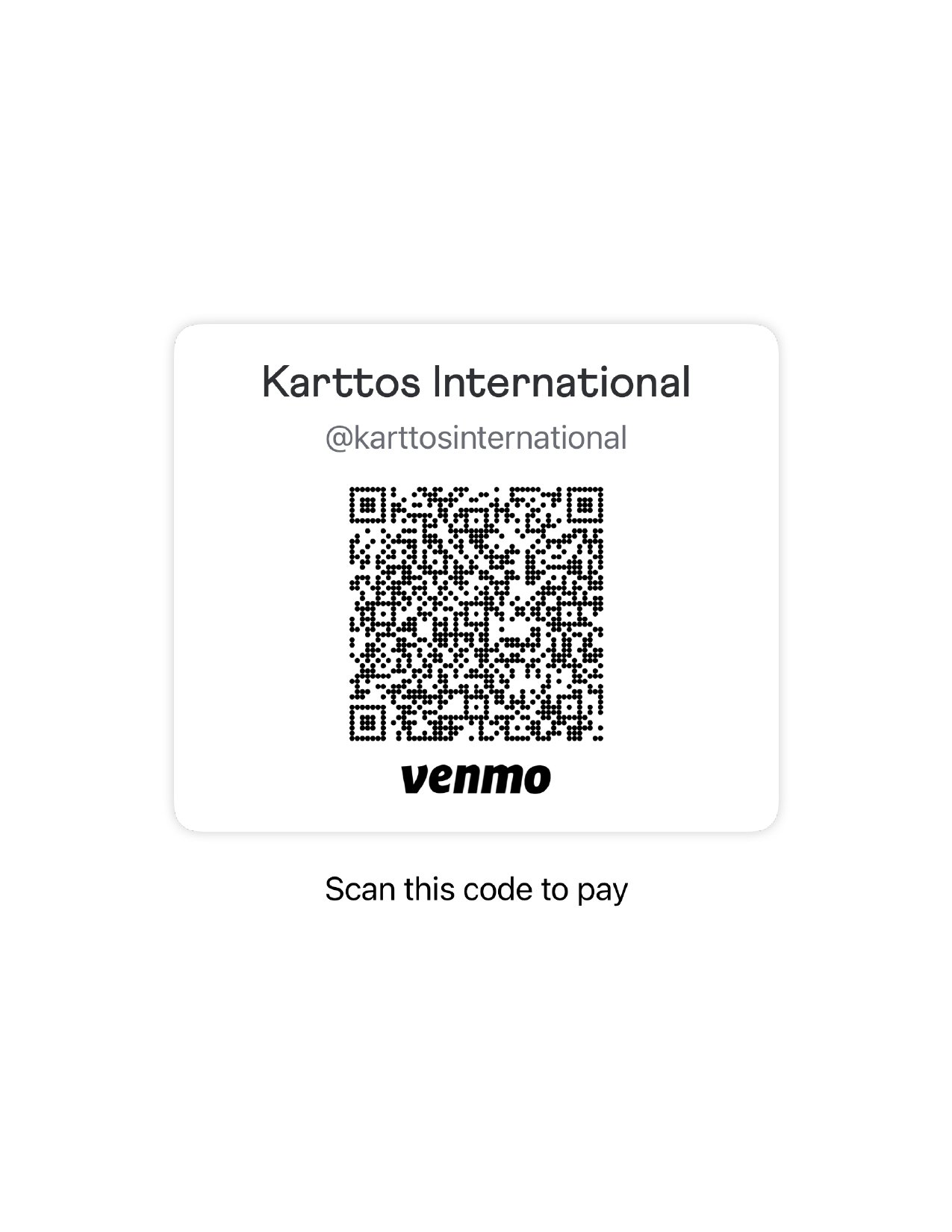 Venmo QR Code - Karttos International